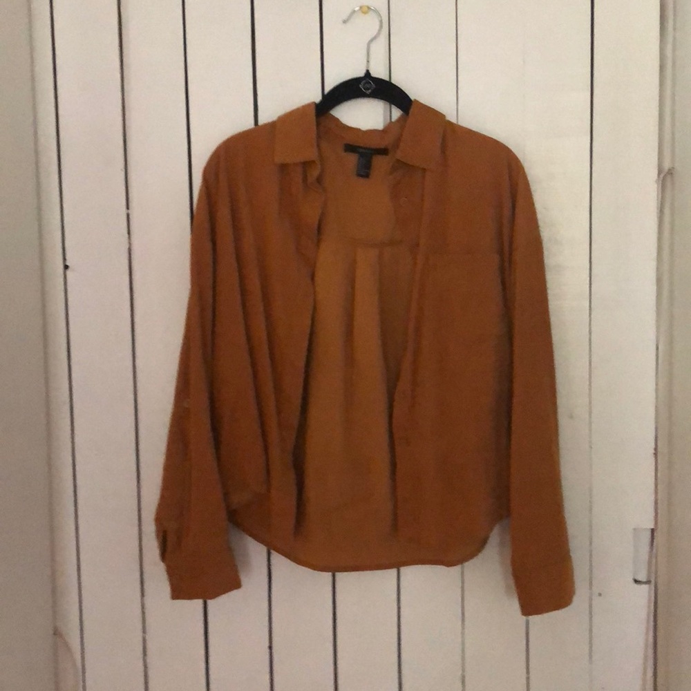 Crushed velvet button down